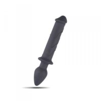 dildo-doppio-realistico-fallo-vaginale-anale-con-butt-plug-nero-morbido-in-silicone